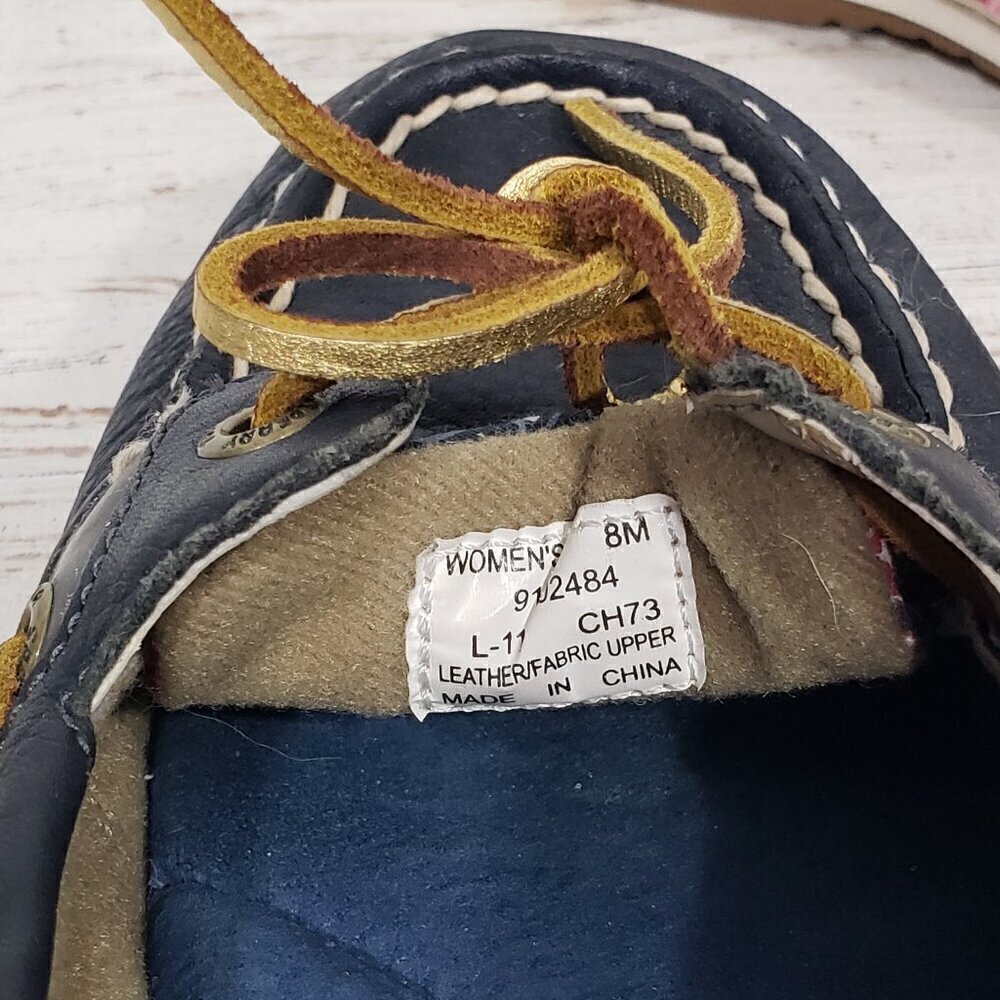 Sperry Top-Sider Slip-on Boat Shoe Red Blue Bandana Size 8 Beach Boating Coastal - Picture 7 of 8
